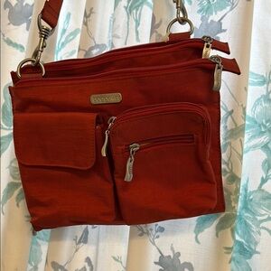 Baggallini Red Crossbody Bag with Silver Hardware